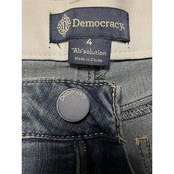 Democracy Jean Shorts Women's 4 Blue Ab Solution Bermuda Distressed Denim - Picture 6 of 10